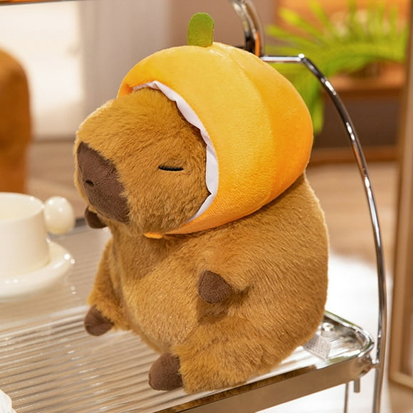 25/35cm Mignon Capybara avec Ours Panda Cochon Bandeau Orange Jouets en Peluche Adorable Oreiller Animal Poupées Douces Rembourrées pour Cadeau d'Anniversaire DMH