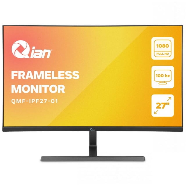 Monitor Qian QMF-IPF27-01 IPS de 27 Full HD 1920×1080, 100Hz, Inclinacion (-5° a 15°), VESA 100x100, 4MS, HDR10 99% sRGB, 16.7M de colores, VGA y HDMI, G-Sync y FreeSync