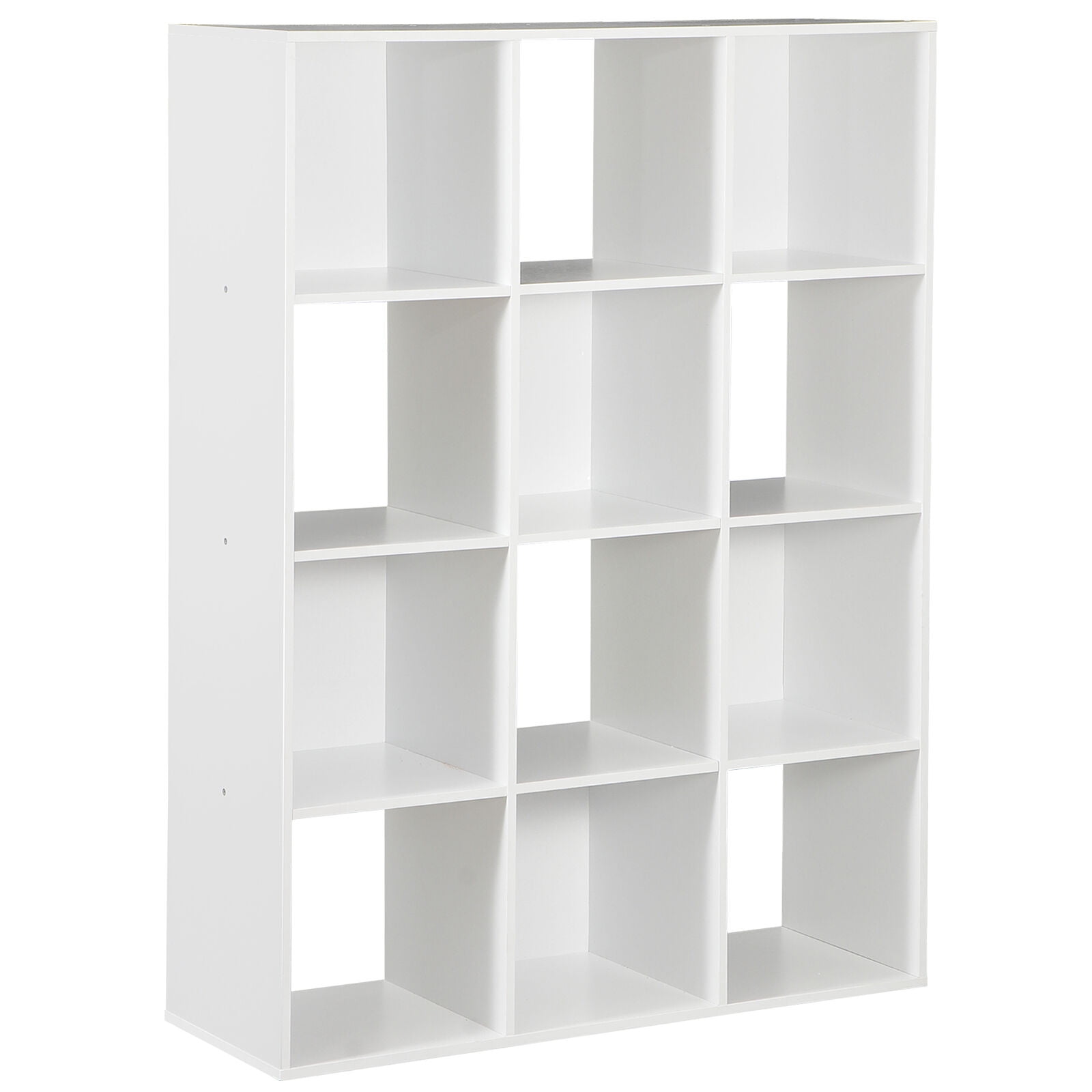 MarketLane 12 Cube Laminated Wood Reversible Stackable Open Bookcase Display Shelf Storage Organizer for Home and Office Organization,White