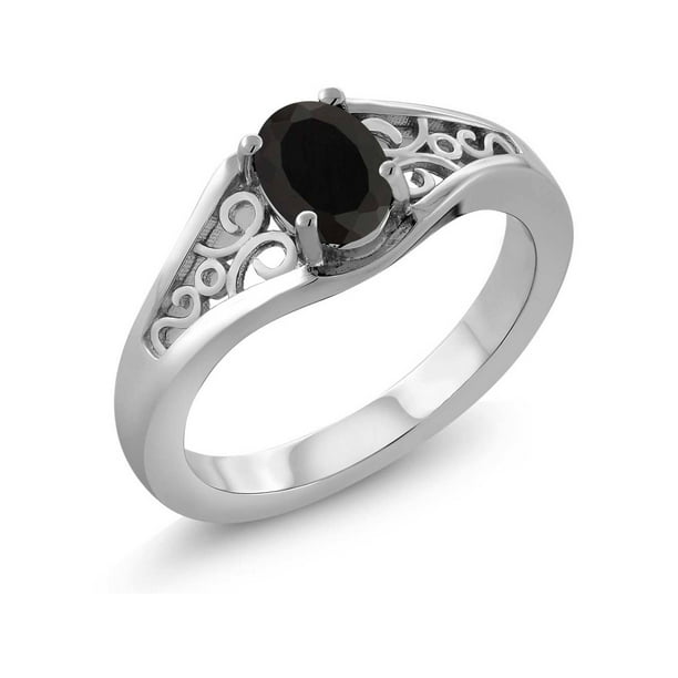 Gem Stone King 925 Sterling Silver Oval 7x5mm Black Onyx Ring 0 68 Carat Walmart Com Walmart Com Gem Stone King 925 Sterling Silver Oval 7x5mm Black Onyx Ring 0 68 Carat Walmart Com Walmart Com