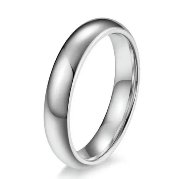 4/6/8mm Tungsten Steel Wedding Bands Mens Women's Silver Polished Ring Size 5-13