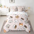thumbnail image 3 of Manfei Cute Dalmatian King Bedding, CartoonPet Animal King Bed in a Bag, Light Pink, Stars Reversible, 7-Piece, 3 of 6
