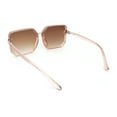 thumbnail image 4 of Classy Rimless Squared Rectangle Luxury Plastic Fashoin Sunglasses Pink - Brown, 4 of 4