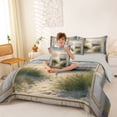 thumbnail image 4 of Erosebridal Coastal Beach 7pcs Bedding Comforter Set,Rustic Farmhouse Cabin Queen Bedding Sets For Men Women,Reversible Light Gray, 4 of 7