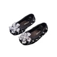 thumbnail image 5 of SGFCWSX Girls Ballet Flats Kids Sparkly Rhinestone Pearl Bow Wedding Party Flower Girl Shoes Black Size 8 Toddler, 5 of 7