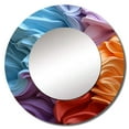 thumbnail image 2 of Designart "Textile Spectrum Echo" Abstract Shapes Round Mirror Wall Decor Modern - Large Orange Round Bathroom Mirror - Round Mirror - 29" x 29", 2 of 6