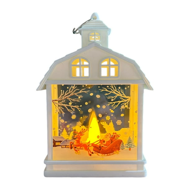 Decoración Navideña, Decoración Del de Navidad, Colgante, Iluminado, Artesanía, Luz de Noche Navideña, Casa de Adorno Estilo B