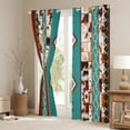 thumbnail image 3 of Patchwork Cowhide 30%-50% Blackout Curtains Geometric Diamond Triangle Western Curtains 2 Panels 38"Wx54"L,Tribal Arrow Aztec Curtains & Drapes Farm Animals Bull Cow Print Southwestern Decor, 3 of 6