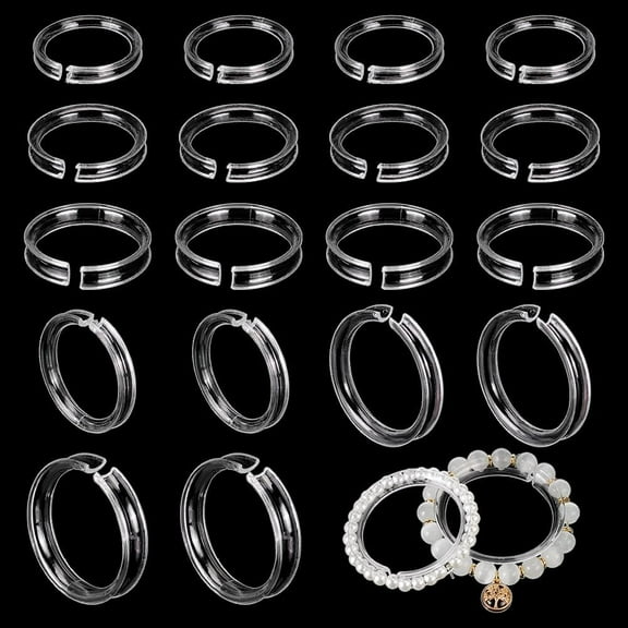 30pcs Clear Bracelet Holder Acrylic Bracelet Stand 3 Sizes Round Bangle Rack Bracelet Display Stand Transparent Bracelet Holder Jewelry Stand Shelf Organizer for Show Storage