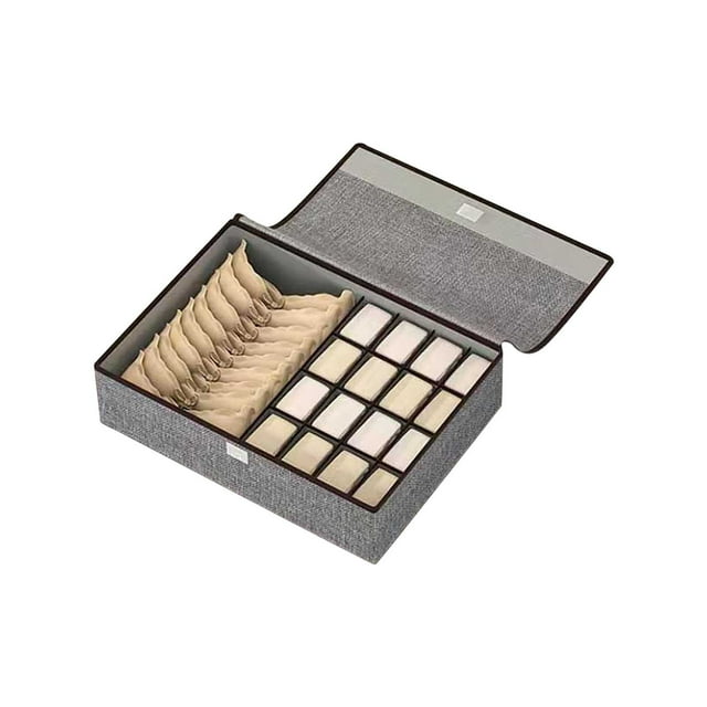 Caja para guardar ropa interior, organizador de cajones con rejilla, 17 compartimentos, plegable, para armario, multiusos, para tela, ideal para organizar el hogar, ideal para viajes, para