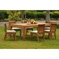 thumbnail image 5 of Teak Dining Set: 6 Seater 7 Pc: Large Caranasas 122" Dining Rectangle Table Table & 6 Giva Armless Chairs Outdoor Patio Grade-A Teak Wood WholesaleTeak #WMDSGV58, 5 of 6