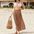 thumbnail image 6 of Brown Beach towel Sarong for Women Long Chiffon Swimsuit Coverup Tie Sarong Floral Bathing Suit Cover Up Skirt, 6 of 6