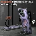 thumbnail image 3 of Dteck Magnetic for Motorola Moto G Power 5G 2025 Case with Kickstand, Shockproof TPU+PC Case Compatible with MagSafe Military Grade Ring Stand Heavy Duty Drop Rugged Cover,Purple, 3 of 6
