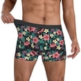 thumbnail image 3 of Men's Boxer Briefs, Green Tropical Leaves Soft Comfy Mens Underwear Boxer Briefs Breathable With Widen Waist, 3 of 7