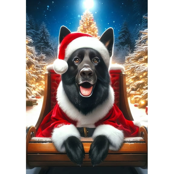 German Shepherd Black - Best of Breed DCR Christmas House Flag 28" x 40"