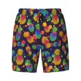 thumbnail image 4 of Lsque Mens Swim Trunks Colorful Pineapples1 Pattern - Bathing Suit Compression Liner - Beach Swim Shorts Swimwear - (S-3XL) - Stretch Quick Dry -3X-Large, 4 of 9