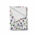 thumbnail image 2 of Floral Soft Flannel Fleece Throw Blanket, Bouquet of Purple Spring Flowers a Magnolias Violets and Flying Tiny Butterflies, Cozy Plush for Indoor and Outdoor Use, 50" x 70", Multicolor, by Ambesonne, 2 of 6