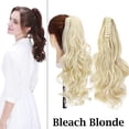 thumbnail image 4 of Benehair Clip In Ponytail Hair Extensions Fashion Claw on Long Cute Wavy Hair Piece 18" Claw Curly Bleach Blonde, 4 of 13