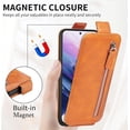 thumbnail image 3 of Zipper Wallet Case for Samsung Galaxy S22 5G, PU Leather [Card Holder Slot Handbag] with Adjustable Kickstand Flip Phone Cover for Samsung Galaxy S22 5G SDLL Orange, 3 of 14