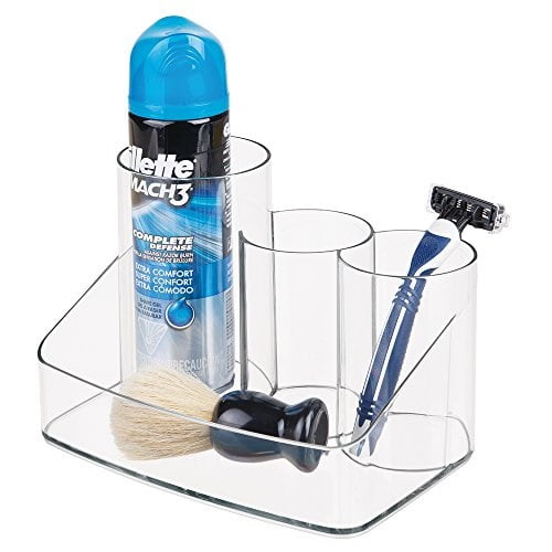 mdesign men's plastic countertop beard and hair care grooming storage