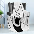 thumbnail image 4 of Humor Soft Flannel Fleece Throw Blanket, Happy Stick Meme Troll Face Cheerful Expression Digital Modern Design, Cozy Plush for Indoor and Outdoor Use, 70" x 90", Black and White, by Ambesonne, 4 of 5