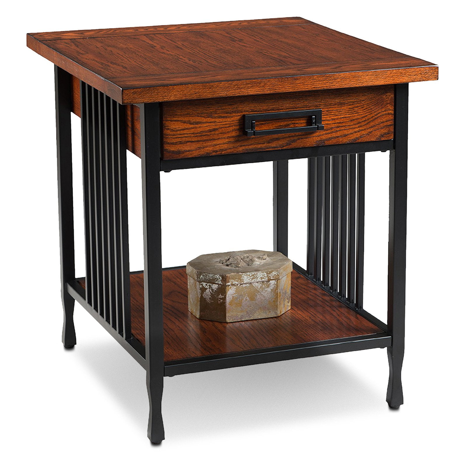 Modern Craftsman Distressed Oak End Table by Home Styles 
