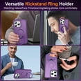 thumbnail image 5 of Case for Apple iPhone 15 Pro,Decase Ultra Slim Matte Translucent Shell,Support Wireless Charging,MagSafe Magnetic Shockproof Phone Cover With Ring Kickstand,for iPhone 15 Pro - purple, 5 of 6