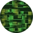 thumbnail image 1 of Ahgly Company Machine Washable Indoor Round Transitional Dark Lime Green Area Rugs, 7' Round, 1 of 7