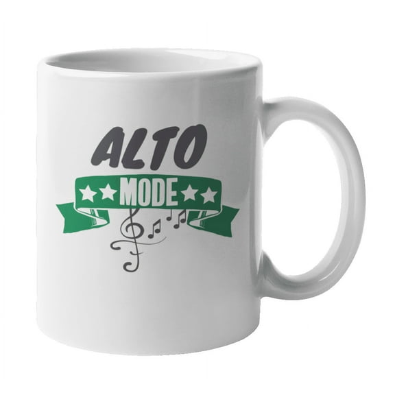 Alto Mode & Treble Clef Music Note Coffee & Tea Mug for Church Choir (11oz)