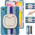 thumbnail image 3 of Funda colorida para Samsung Tab S6 Lite de 10,4 pulgadas con correa para el hombro, soporte de anillo ajustable grande y protección contra golpes., 3 of 5