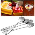 thumbnail image 4 of Autorización：Juego de cucharas de flores de 8 piezas, cucharas de té reutilizables de acero inoxidable Cuchara para revolver Cuchara de café Cuchara para mezclar Vajilla para fiesta de té Adepaton HMHZ1068-3, 4 of 9