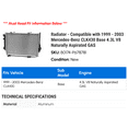 thumbnail image 2 of Radiator - Compatible with 1999 - 2003 Mercedes-Benz CLK430 Base 4.3L V8 Naturally Aspirated GAS 2000 2001 2002, 2 of 2