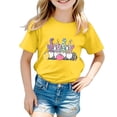 thumbnail image 4 of MIASHUI Haut à Manches Courtes pour Garçons et Filles, T-Shirt Graphique de Pâques, Col Rond d'Été, Jaune, 3-4 Ans, 4 of 4
