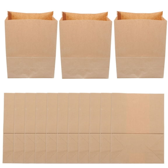 NIAIZEK 20-Pack Khaki Kraft Paper Bags for Food Storage, Snacks, Bread, Multipurpose Pouches