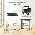 thumbnail image 3 of PRZL Height Adjustable Rolling Desk Mobile Portable Laptop Stand Cart Small Sit Standing Desk Computer Table Workstation for Home Office, Black, 3 of 9
