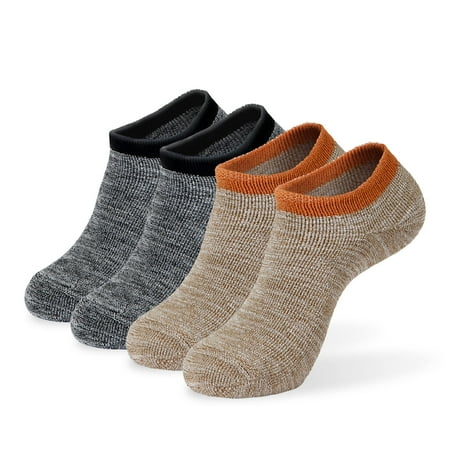 

MONFOOT Women s and Men s 4-Pack Warm Soft Cozy Low Cut Ankle Socks Beige Black