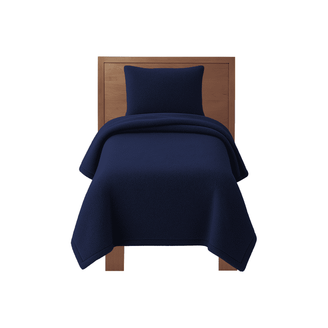 Juego de Sábanas Polares Individual We2 Dream Textura Polar - Uso All-Season - Ideal para dormitorios con aireacondicionado - Ajuste Perfecto hasta 30cm- Color Azul Marino