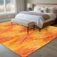 thumbnail image 5 of Orange Tropical Leaf Large Area Rugs for Bedroom Living Room, Soft Non Slip Carpet Bedside Rug, Summer Palm Leaves Botanical Rectangular Floor Cover Kitchen Accent Rug 8'x10' for Dining Room/Office, 5 of 9