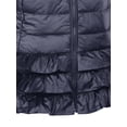 thumbnail image 4 of Frontwalk Ladies Down Coat Plain Solid Color Puffer Coats Long Sleeve Quilted Jacket Women Outwear Ruffles Navy Blue L, 4 of 5