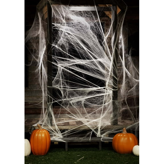 Fun World Super Stretch Halloween Spider Webbing 240g Hanging Decoration, White
