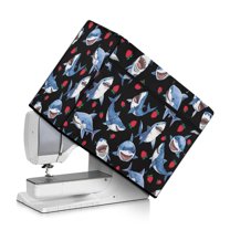 SEANATIVE Strawberry Shark Sewing Machine Protective Cover Soft Sewing Machine Cover Dust Cover with Pocket for Most Standard Sewing Machines Cover Decor Accessories