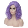 thumbnail image 2 of RightOn 14" Lavender Purple Wig Short Curly Wavy Bob Wig Purple Hair Wig Women Girls Synthetic Wigs with Wig Cap, 2 of 6