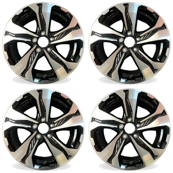 17" Set of 4 New Machined Black Wheels for 2017-2022 Honda CRV CR-V OEM Design Alloy Rim