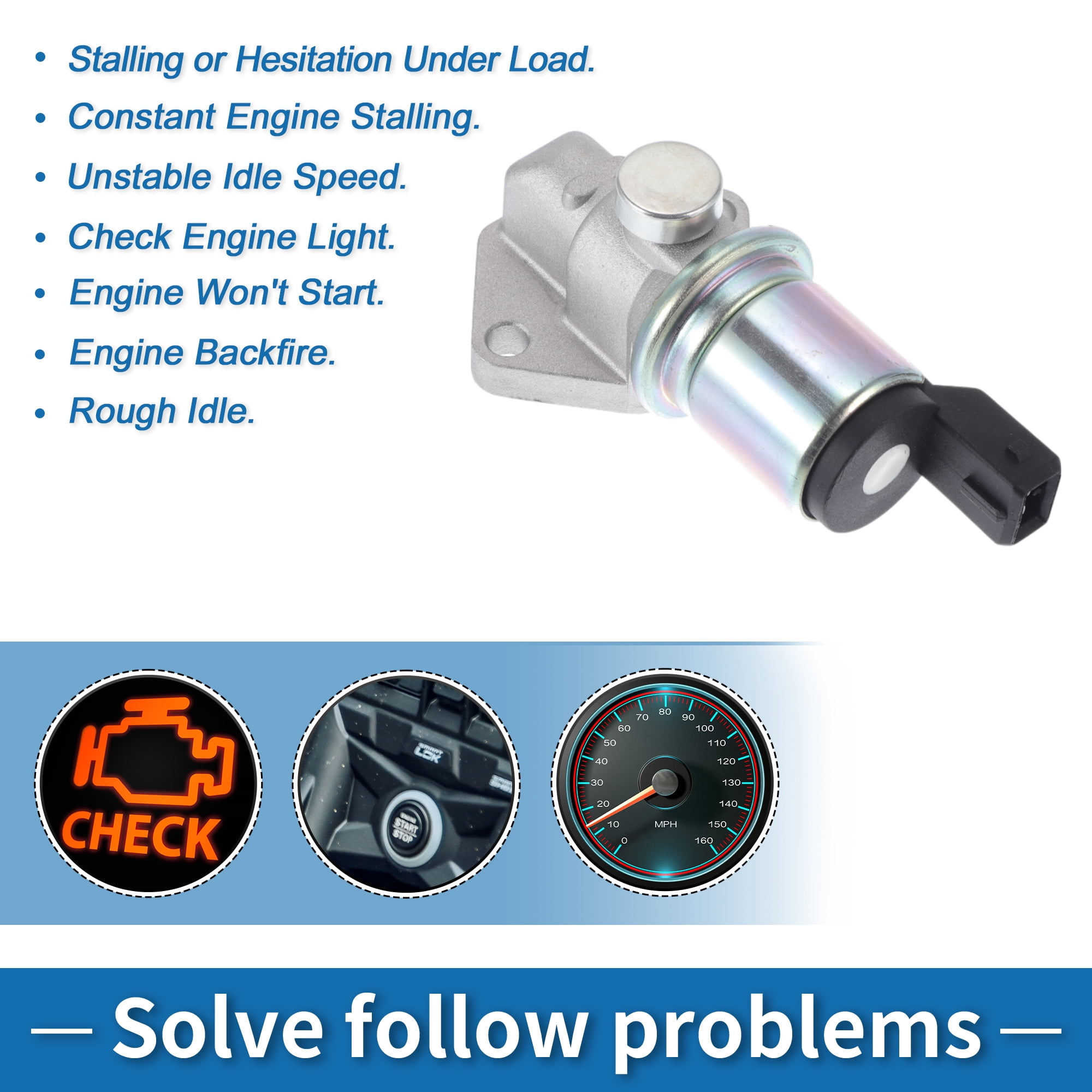 Unique Bargains Car Idle Air Control Valve for Ford Fiesta IV 1995-2002 Replace No.95BF9F715AC IACV Idle Motor Idle Air Control Valve for Stable Engine Operation