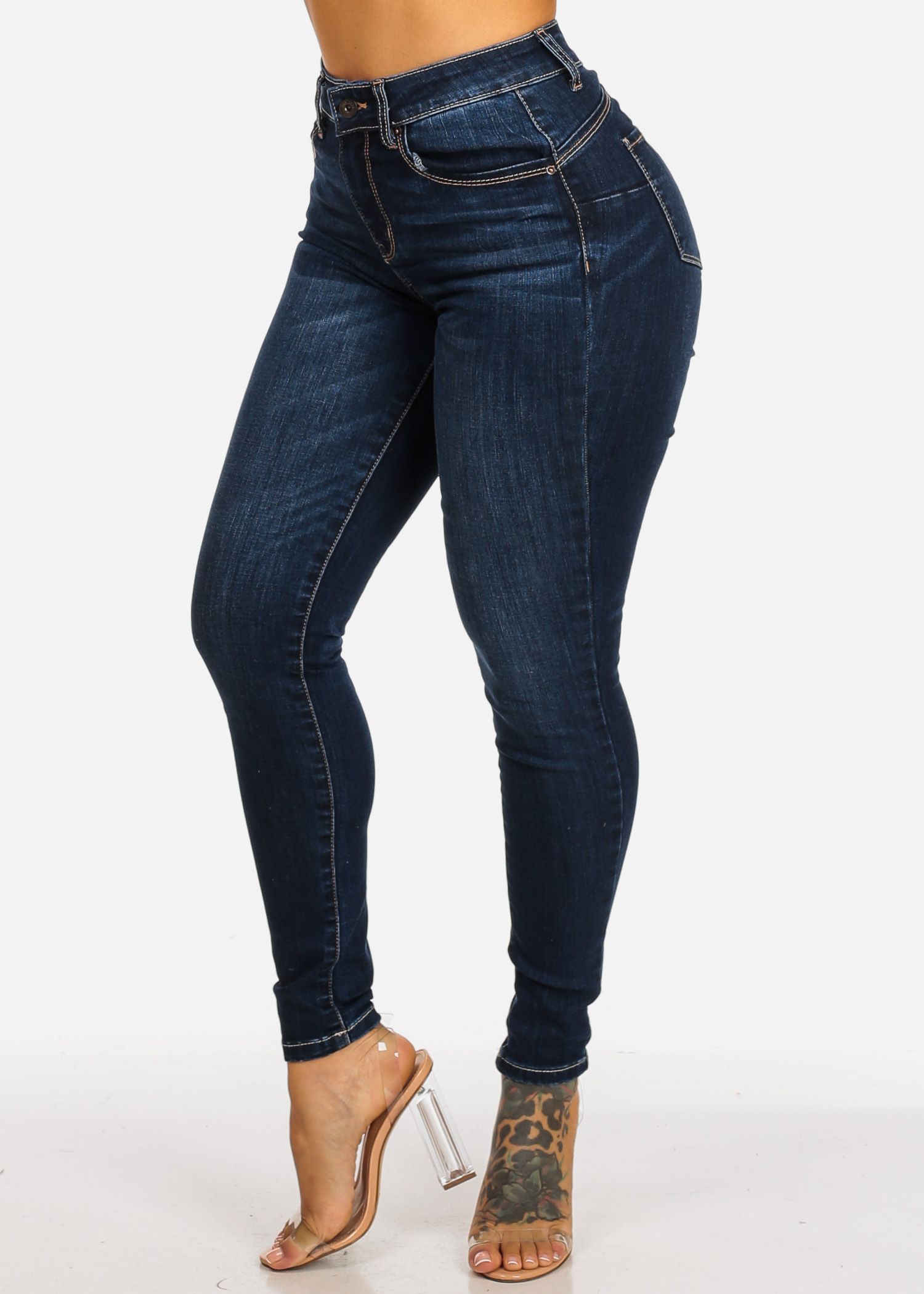 womens dark wash skinny jeans