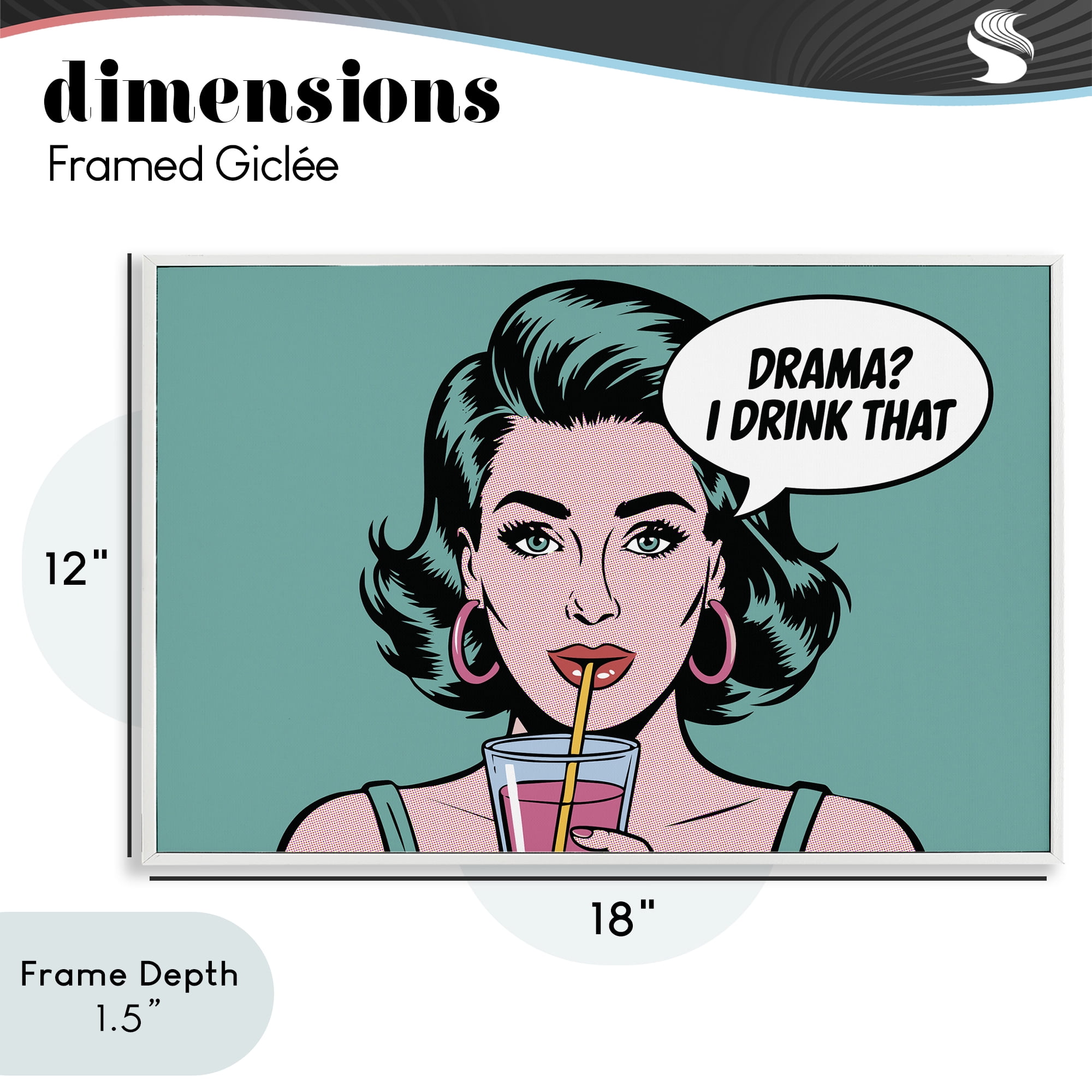 Stupell Industries Drama I Drink That White Framed Giclee Art, design by Andreas Magnusson