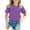 1Purple5, variant on XAOFW Kid T-Shirts Fashionable Short Sleeve Girls O-Neck Letter Lightweight Solid Color Loose Purple Holiday Vacation Beach Tops