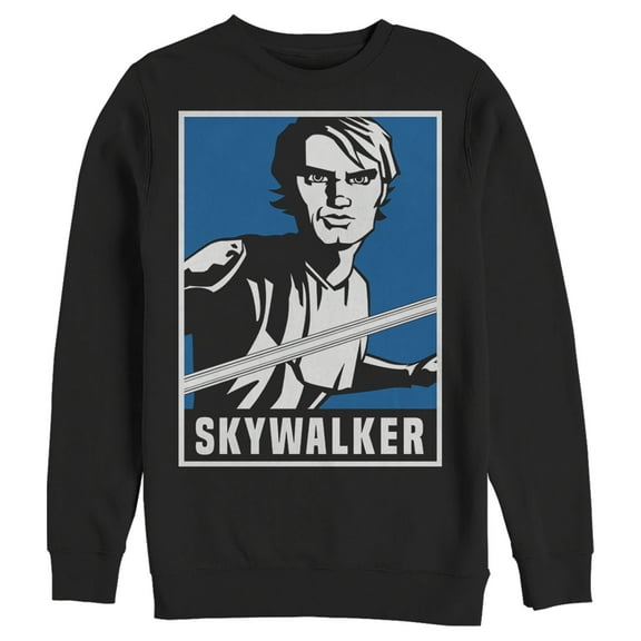 Men's Star Wars: The Clone Wars Luke Skywalker Poster Sweatshirt Black Small