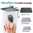 thumbnail image 4 of 13-inch Large Rain Shower Head System, Dual Head Combo with Handheld, High Pressure Square Rainfall, 3-Way Metal Diverter, Adjustable Extension Arm，Chrome, 4 of 10