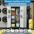 thumbnail image 6 of Cleaning Storage Cabinet: Metal Organizer with 13-Hooks & Rod for Garage, Laundry Room-White, 6 of 9